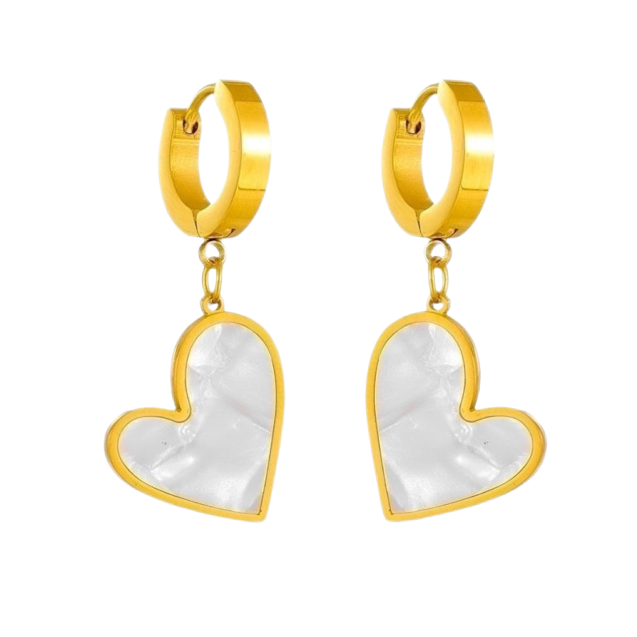Pearl heart earrings