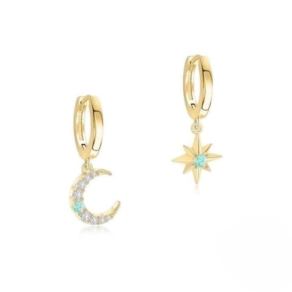Gold opal moon and star Huggies