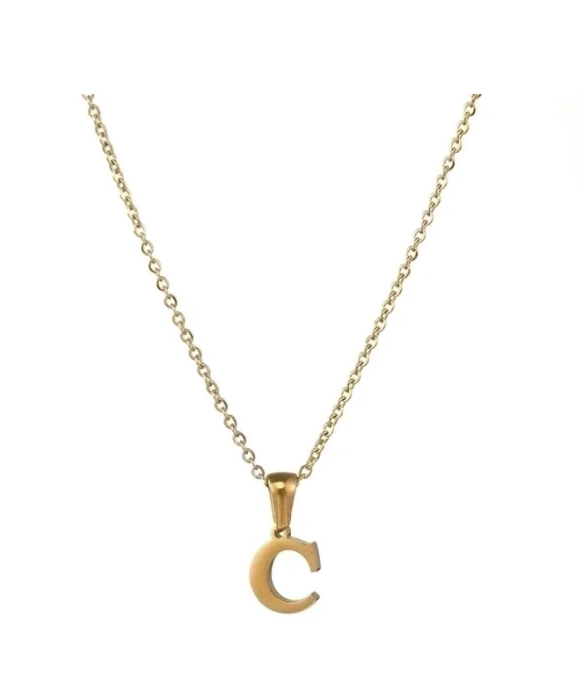 Gold initial necklace