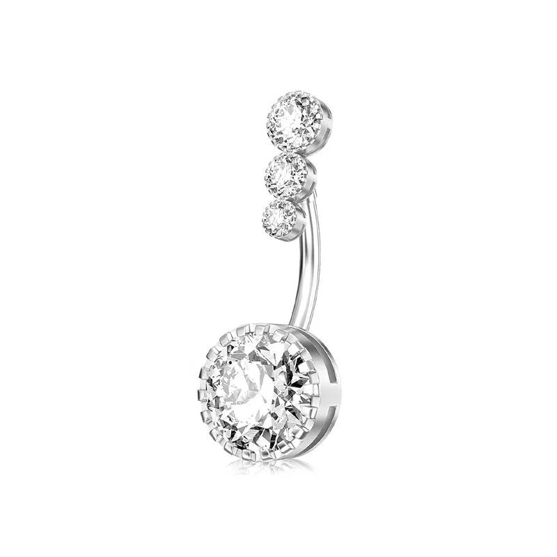 The Nina belly bar silver