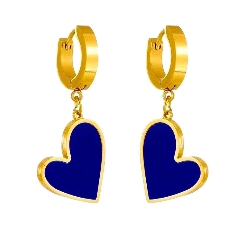 Blue heart earrings