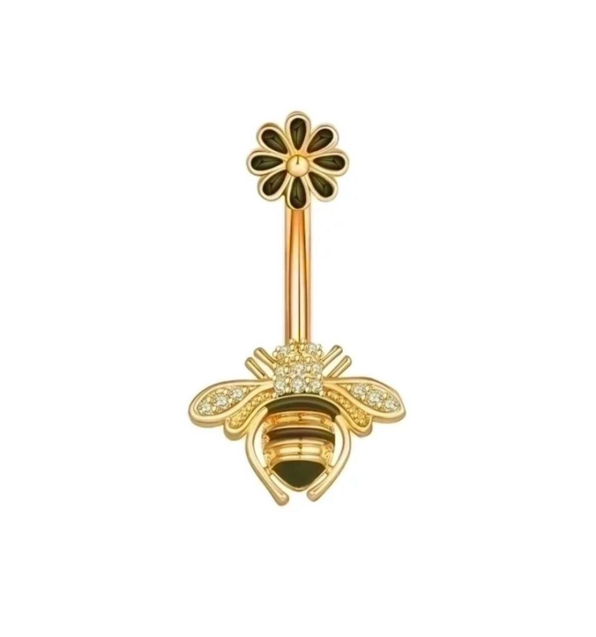 Bee belly piercing