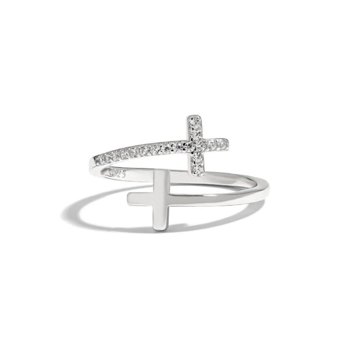 The silver cross ring