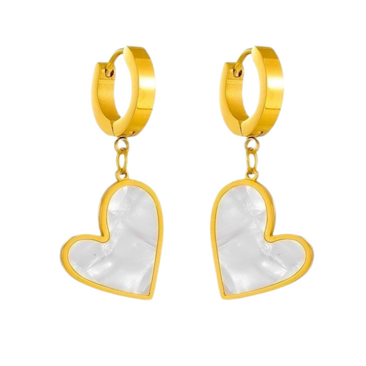 Pearl heart earrings