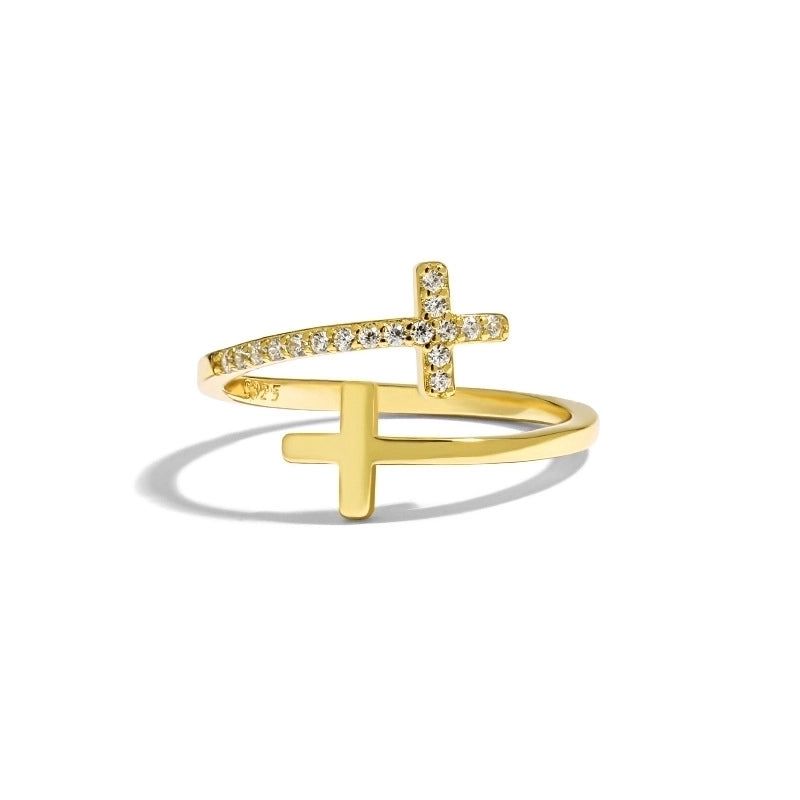 The gold cross ring