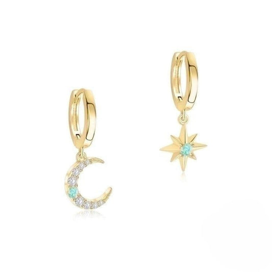 Gold opal moon and star Huggies