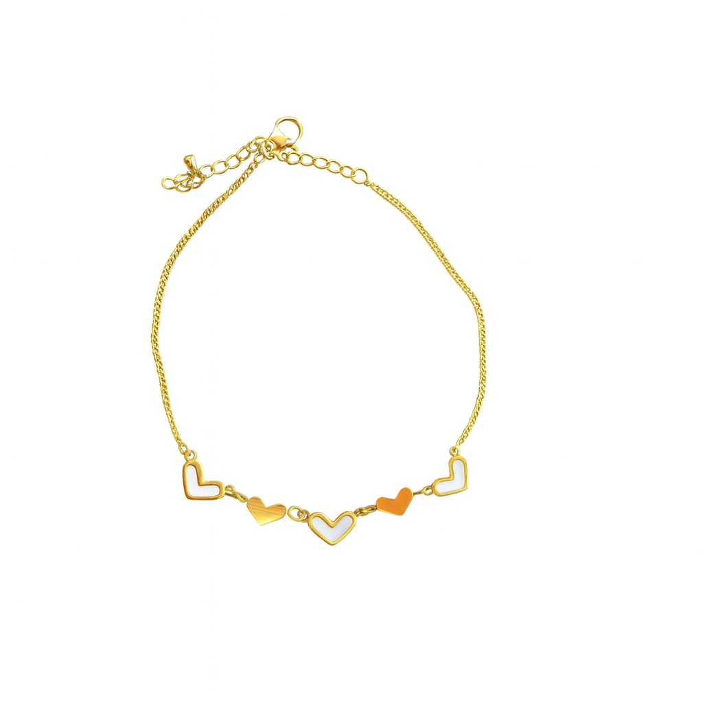 Gold heart anklet
