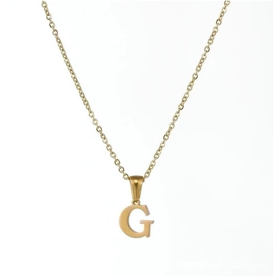 Gold initial necklace