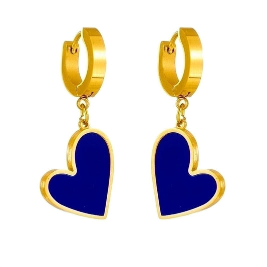 Blue heart earrings