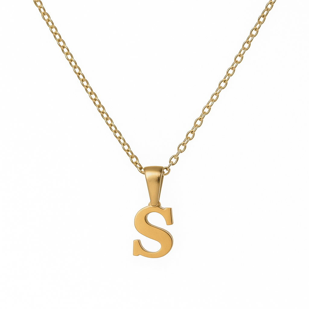 Gold initial necklace
