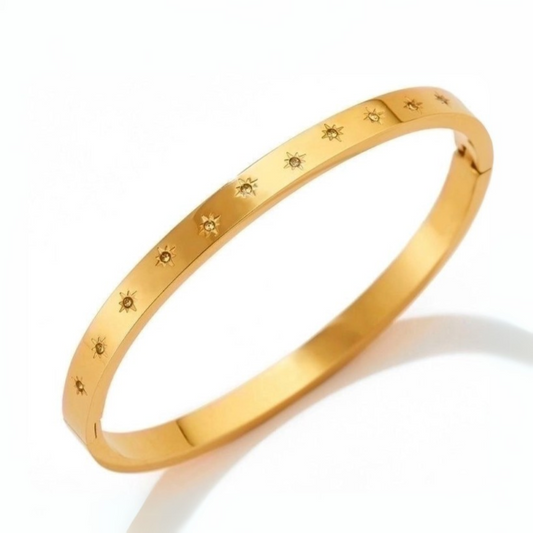 Gold scattered star bangle